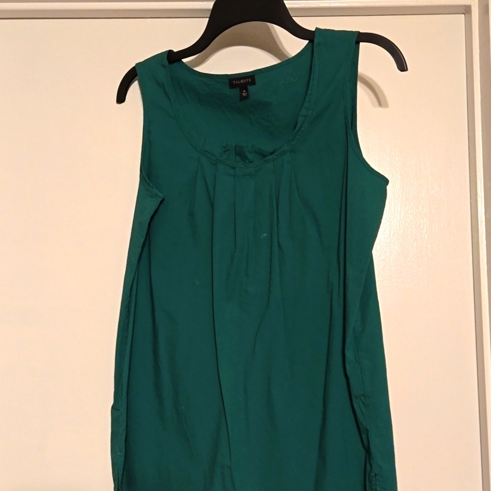 Green sleeveless top Talbots size 8